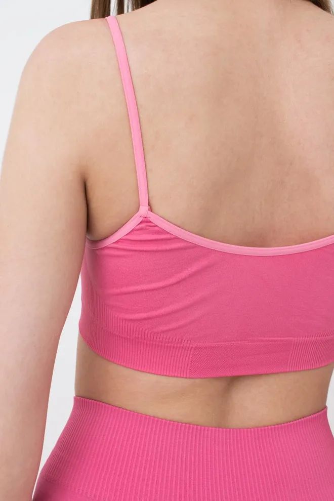 Безшовний топ на тонких бретелях Cami top Giulia (bubblegum)