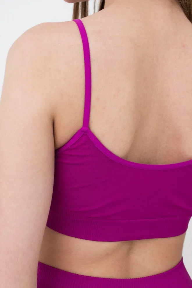 Безшовний топ на тонких бретелях Cami top Giulia (dahlia), фіолетовий