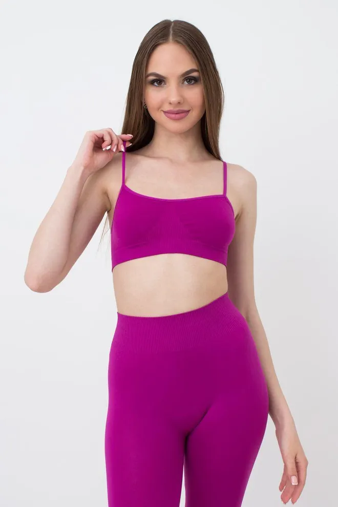 Безшовний топ на тонких бретелях Cami top Giulia (dahlia), фіолетовий