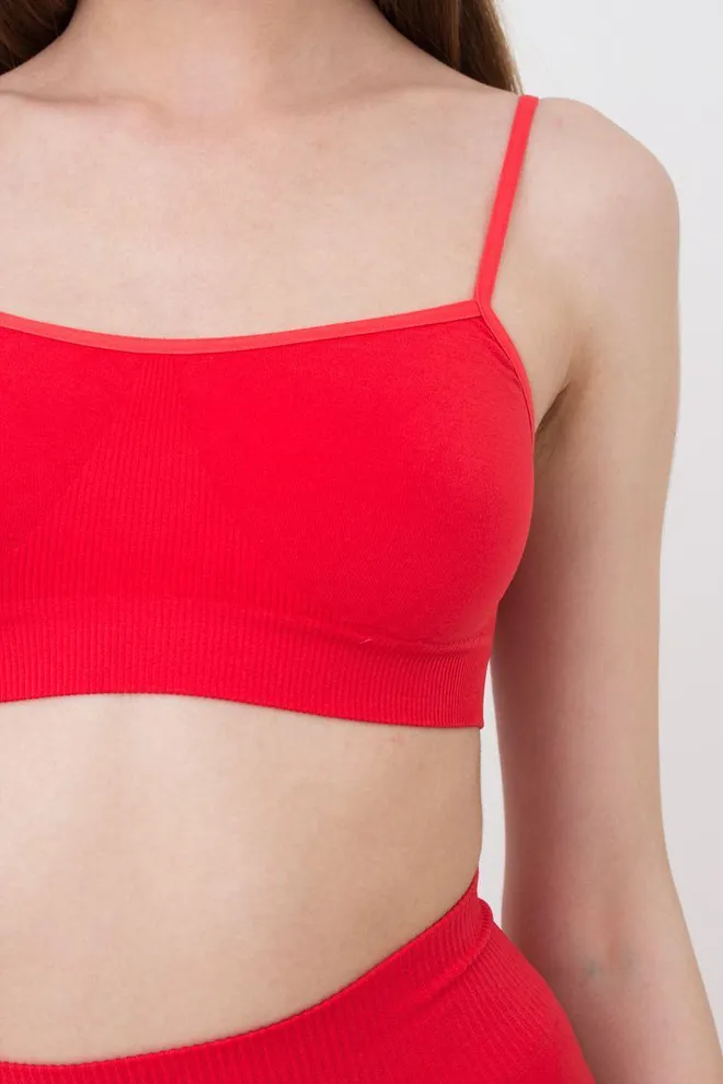 Безшовний топ на тонких бретелях Cami top Giulia (poinciana)