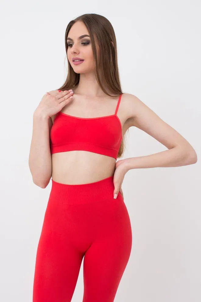 Безшовний топ на тонких бретелях Cami top Giulia (poinciana)