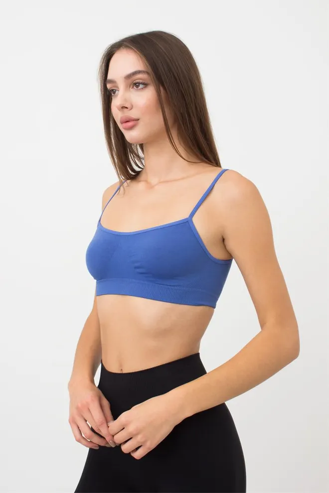 Безшовний топ на тонких бретелях Cami top Giulia (skydiver)