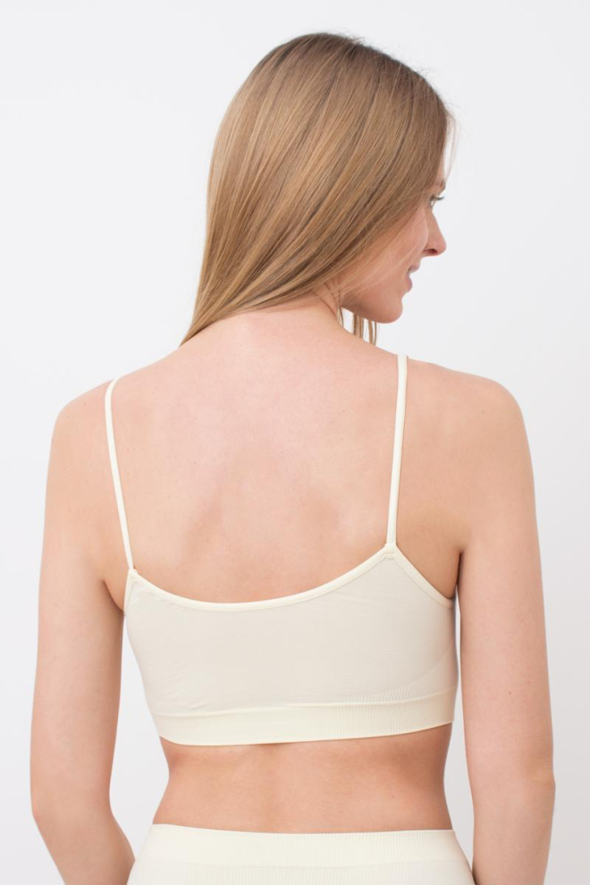 Бесшовный топ на тонких бретелях Cami top Giulia (vanilla), желтый