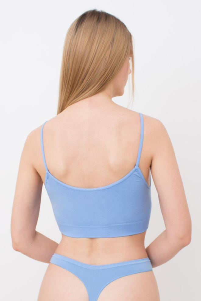 Бесшовный топ на тонких бретелях Cami top Giulia (lacecap hydrangea), голубой