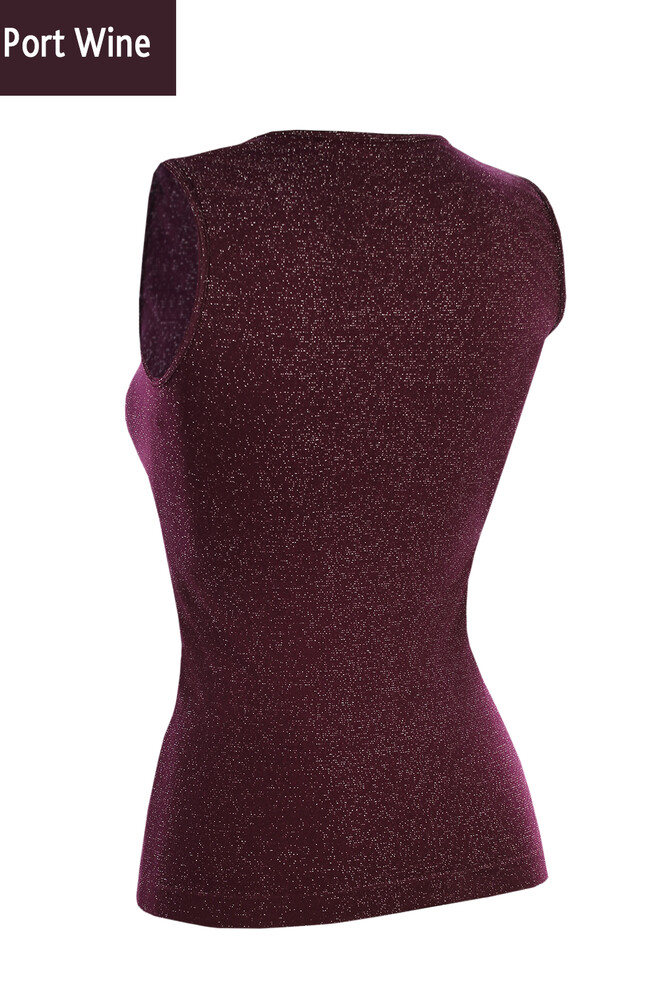 CANOTTA LUREX 01 Безшовна жіноча майка на широких бретельках TM GIULIA  (port wine)