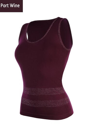CANOTTA LUREX 02 Безшовна жіноча майка на широких бретельках TM GIULIA  (port wine)