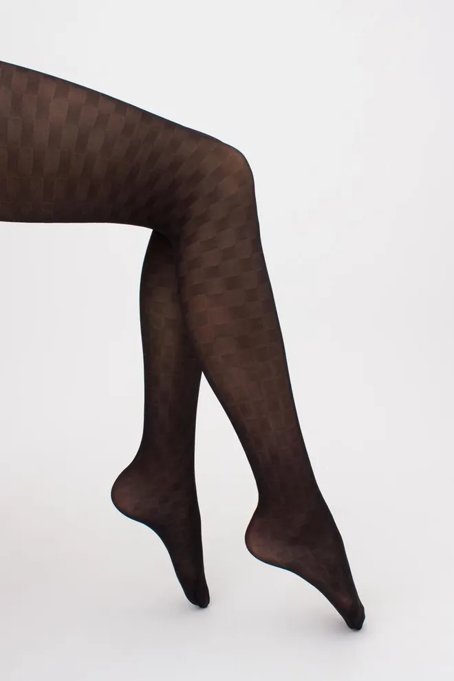 Колготки в шахматну клітинку Chess cell 40 den model 1 Giulia (nero)