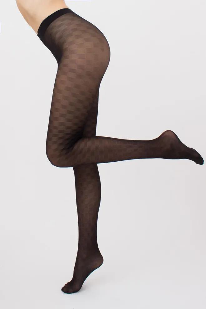 Колготки в шахматну клітинку Chess cell 40 den model 1 Giulia (nero)