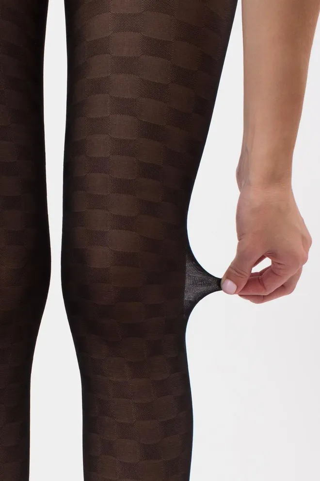 Колготки в шахматну клітинку Chess cell 40 den model 1 Giulia (nero)