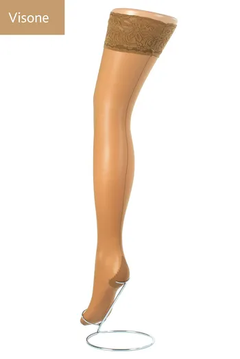 Чулки со швом на силиконовой резинке Chic 20 den Giulia (visone)