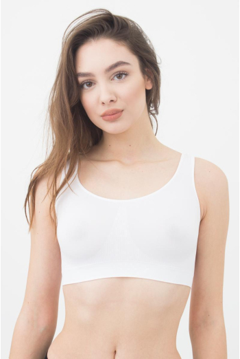 Безшовний топ на широких бретелях Classic top Giulia (bianco)
