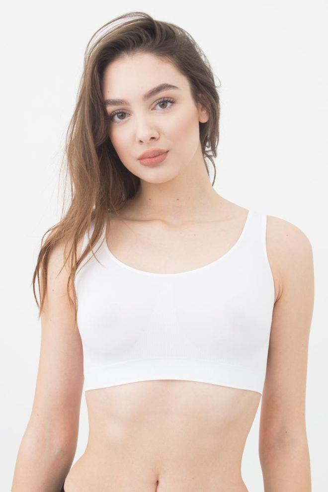 Безшовний топ на широких бретелях Classic top Giulia (bianco)