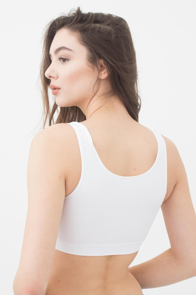 Безшовний топ на широких бретелях Classic top Giulia (bianco)