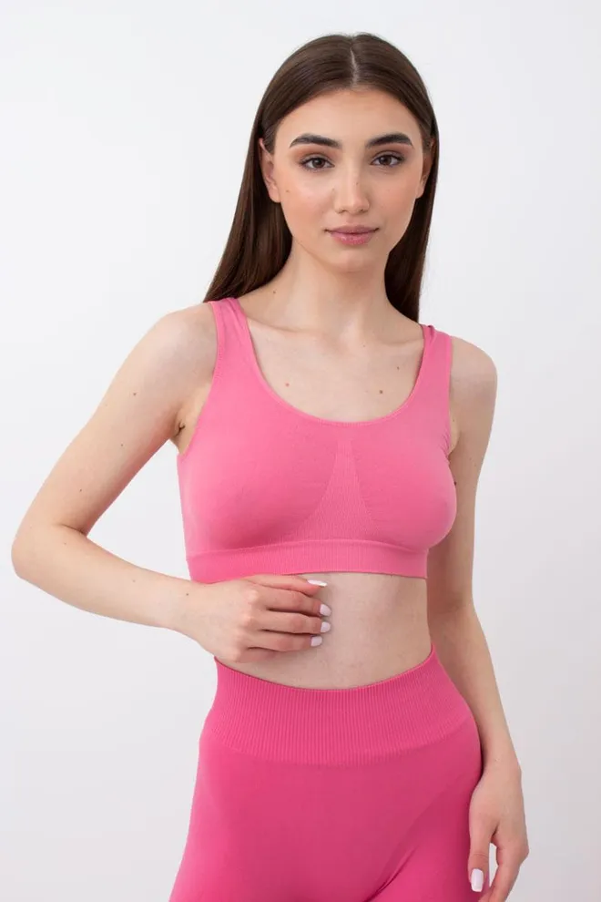 Бесшовный топ на широких бретелях Classic top Giulia (bubblegum)