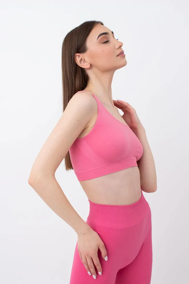 Бесшовный топ на широких бретелях Classic top Giulia (bubblegum)