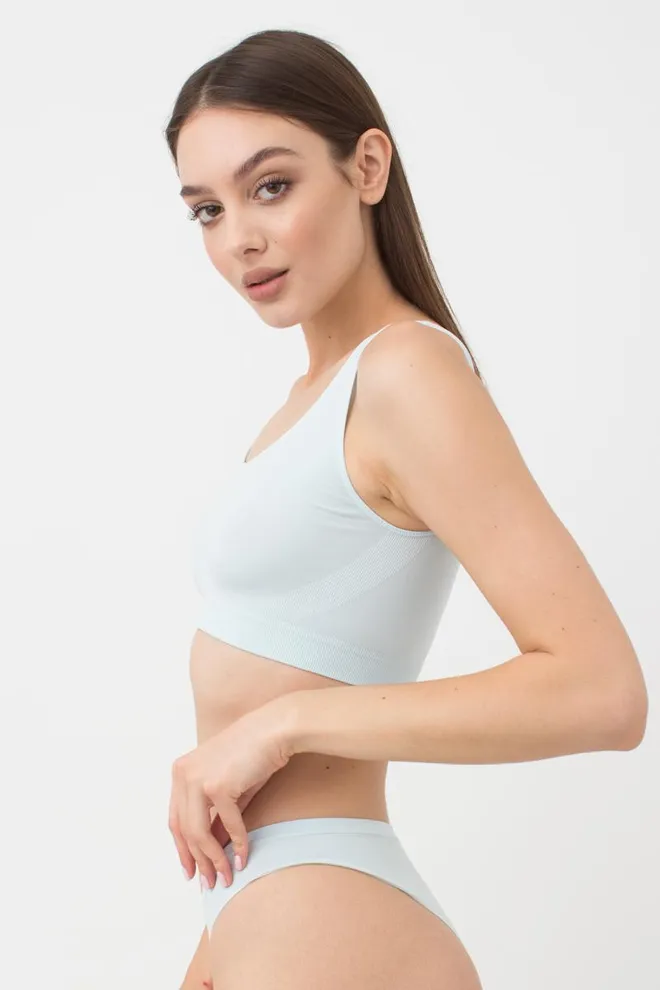 Бесшовный топ на широких бретелях Classic top Giulia (spun sugar)