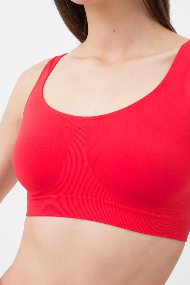 Бесшовный топ на широких бретелях Classic top Giulia (yellow neon)