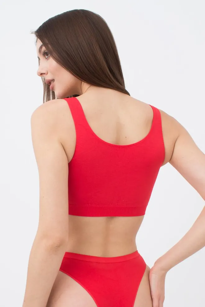 Бесшовный топ на широких бретелях Classic top Giulia (poinciana)