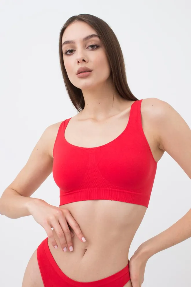 Бесшовный топ на широких бретелях Classic top Giulia (poinciana)