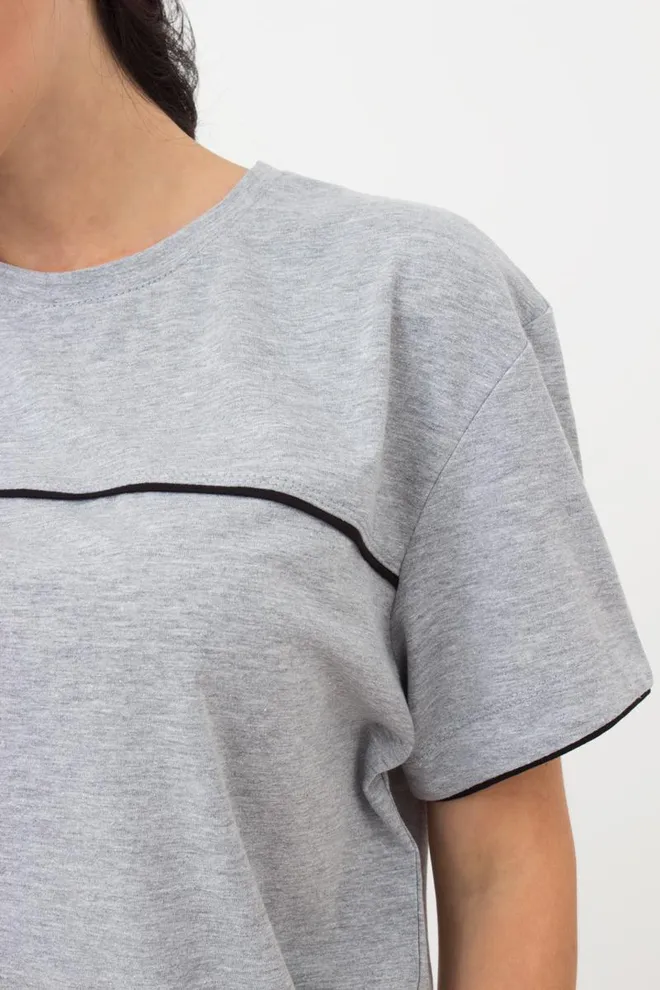 Женская хлопковая пижама Comfort life 9602/010 Giulia (grey melange/black)