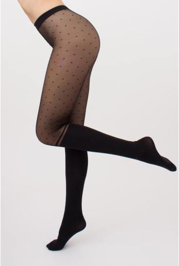 Колготки в горох з імітацією гольф Crazy daisy 20 den model 1 Giulia (nero) Колготки в горох з імітацією гольф Crazy daisy 20 den model 1 Giulia (nero)