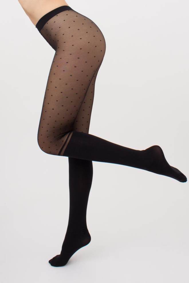 Колготки в горох з імітацією гольф Crazy daisy 20 den model 1 Giulia (nero)