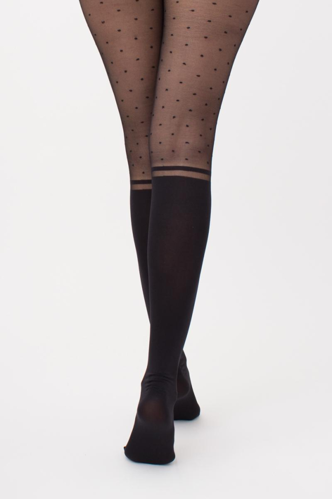 Колготки в горох з імітацією гольф Crazy daisy 20 den model 1 Giulia (nero)