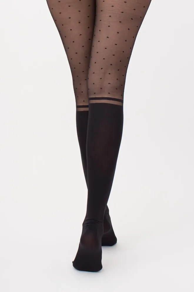 Колготки в горох с имитацией гольф Crazy daisy 20 den model 1 Giulia (nero)