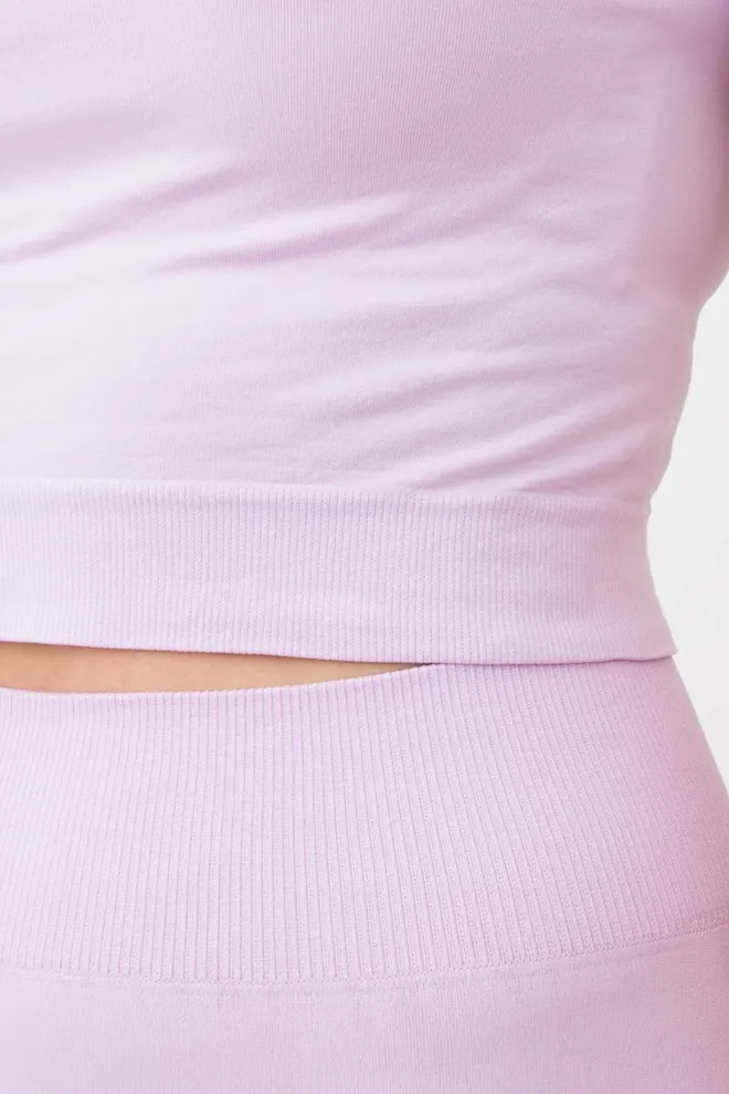 Топ з коротким рукавом та круглим вирізом Crop t-shirt Giulia (orchid bloom), фіолетовий