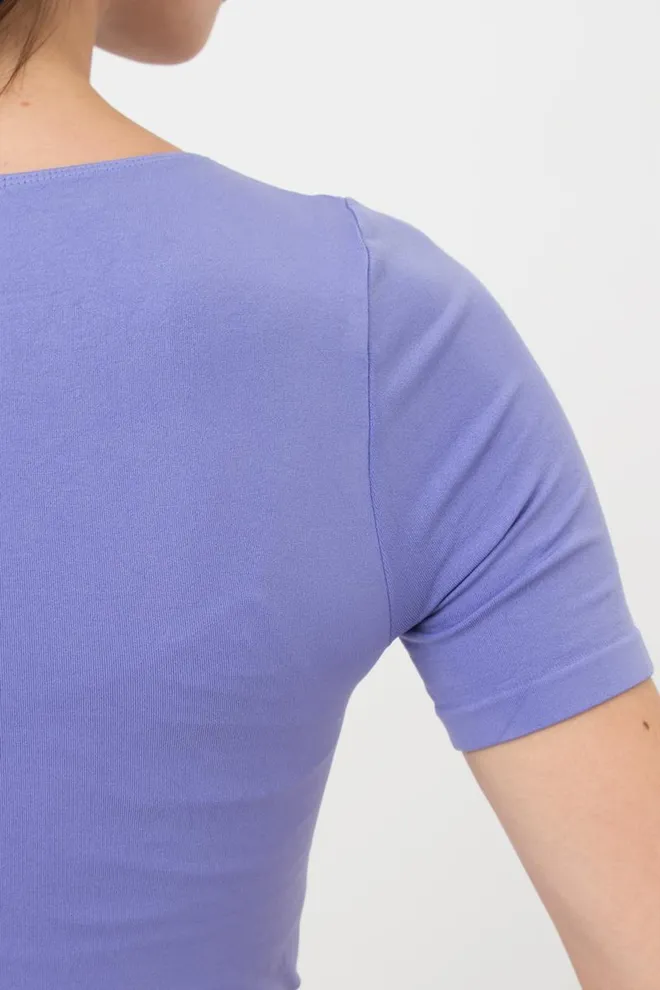 Топ з коротким рукавом та круглим вирізом Crop t-shirt Giulia (very peri), фіолетовий