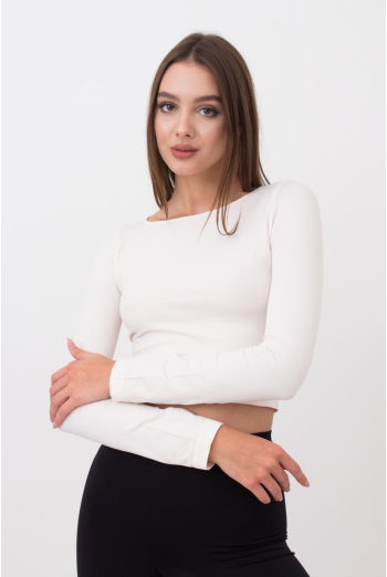 Топ укороченный с длинным рукавом CROP TOP Giulia (perfectly pale), белый Топ укороченный с длинным рукавом CROP TOP Giulia (perfectly pale), белый