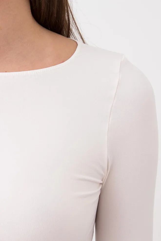 Топ укорочений з довгим рукавом CROP TOP Giulia (perfectly pale), білий