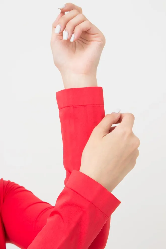 Топ укорочений з довгим рукавом CROP TOP Giulia (poinciana), червоний