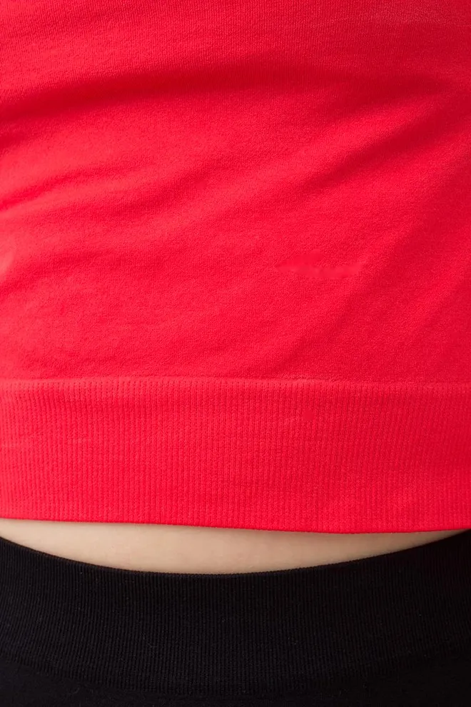 Топ укорочений з довгим рукавом CROP TOP Giulia (poinciana), червоний