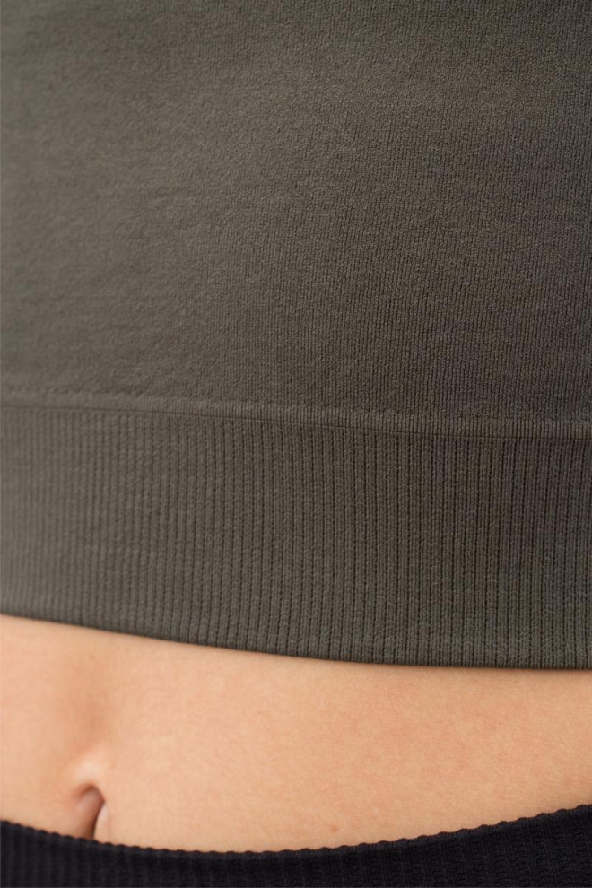 Топ укорочений з довгим рукавом CROP TOP Giulia (khaki), зелений