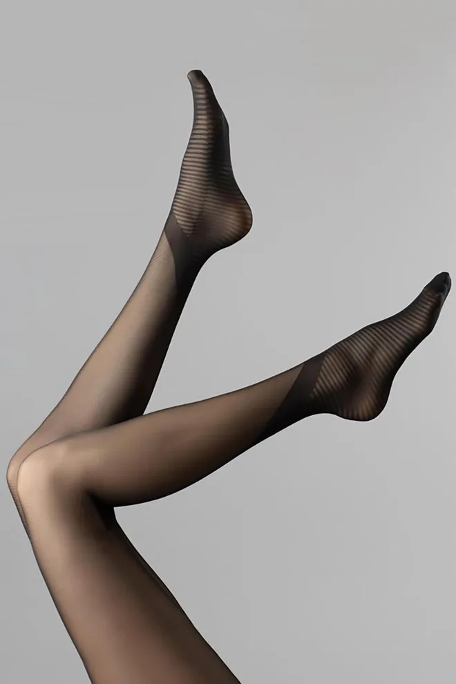 Колготки з геометричним малюнком Crosswalk 20 den model 1 Giulia (nero)