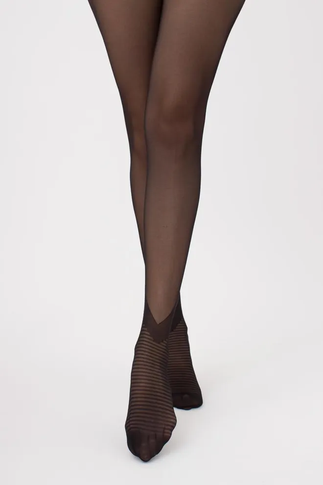 Колготки з геометричним малюнком Crosswalk 20 den model 1 Giulia (nero)