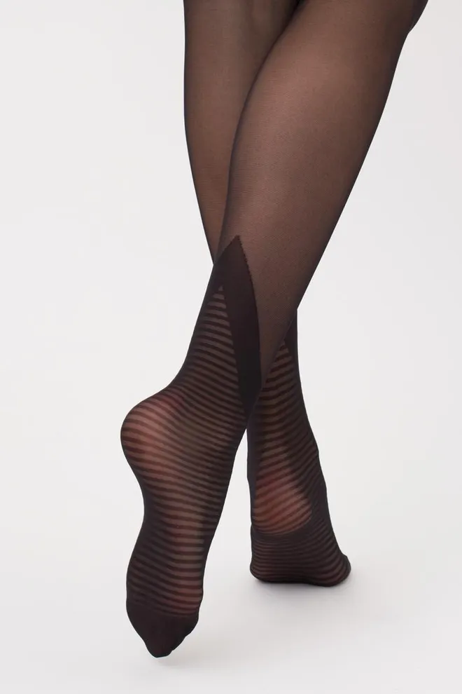Колготки з геометричним малюнком Crosswalk 20 den model 1 Giulia (nero)