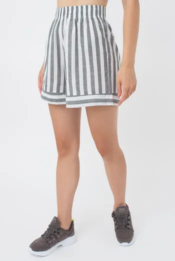 Бавовняні шорти в смужку вільні Cruise 4214/220 Giulia (white/green stripe)