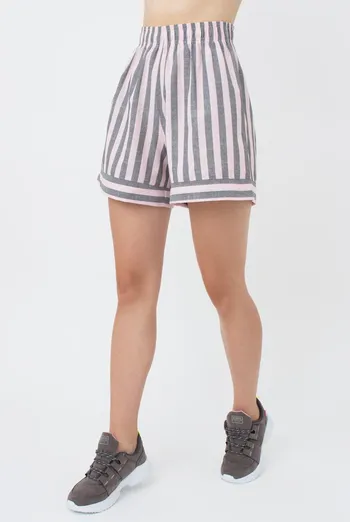 Бавовняні шорти в смужку вільні Cruise 4214/220 Giulia (grey/pink stripe) Бавовняні шорти в смужку вільні Cruise 4214/220 Giulia (grey/pink stripe)