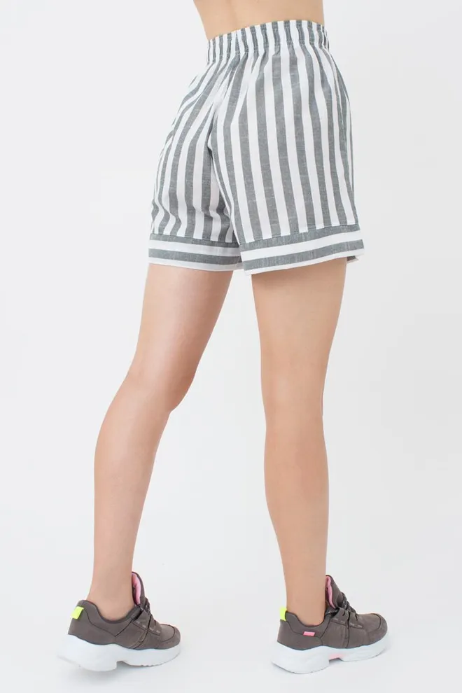 Бавовняні шорти в смужку вільні Cruise 4214/220 Giulia (white/green stripe)