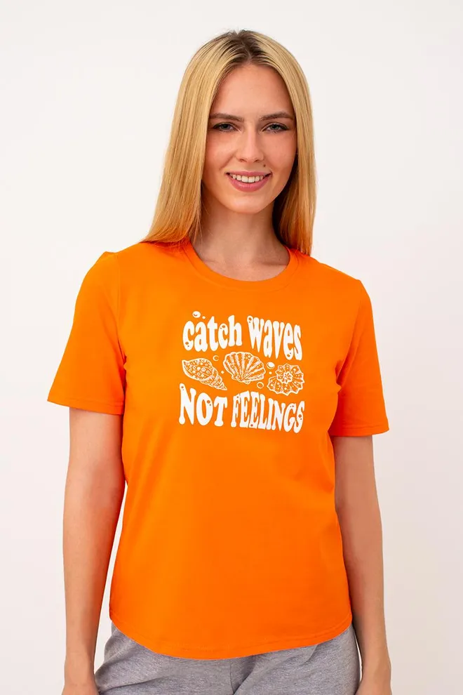 Бавовняна футболка з принтом Cruise 4802/010 Giulia (orange)