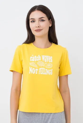 Бавовняна футболка з принтом Cruise 4802/010 Giulia (yellow) Бавовняна футболка з принтом Cruise 4802/010 Giulia (yellow)
