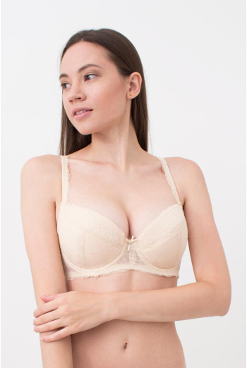 Бюстгальтер кружевной с формованной чашкой Camilla 1212/01 N Giulia (beige), бежевый