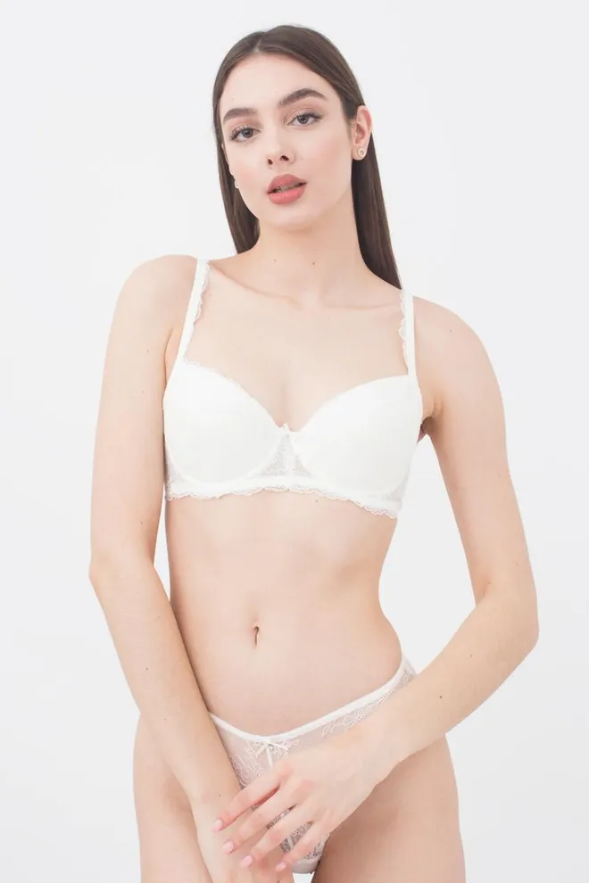 Бюстгальтер мереживний з формованою чашкою Camilla 1212/01 N Giulia (whisper white),білий