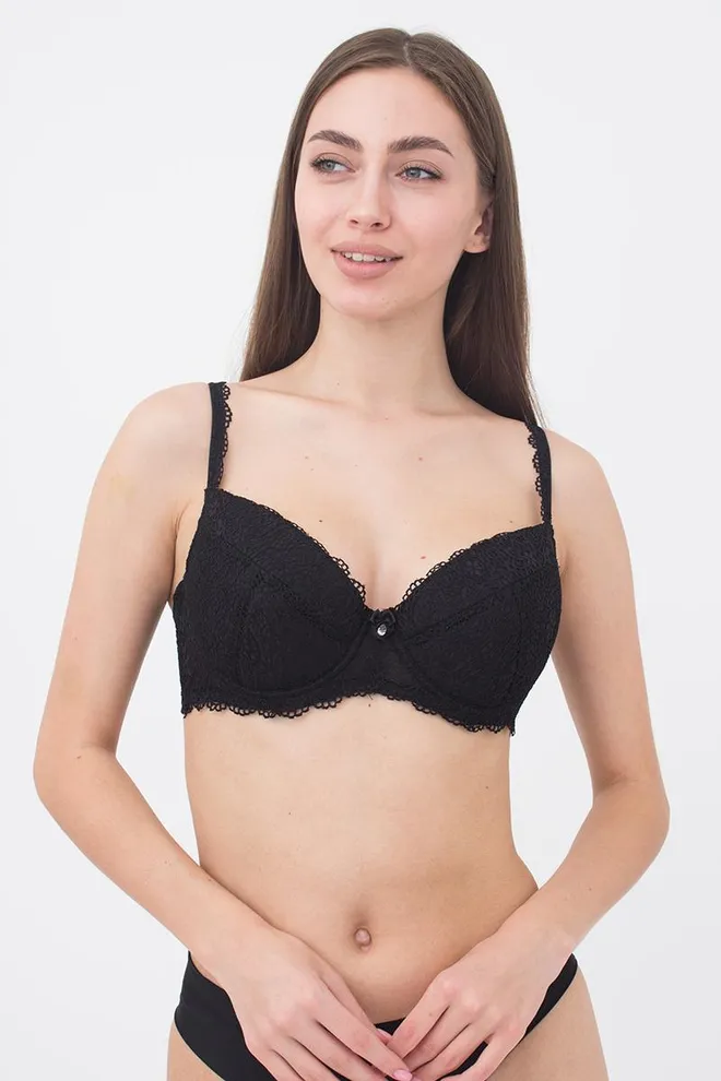 Бюстгальтер кружевной со съемным пуш-апом Camilla 1212/01 Giulia (black)