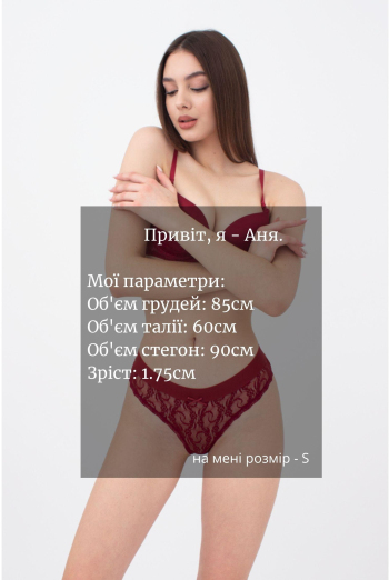 Мереживні труси сліп Carmelita 2301/31 Giulia (bordo)