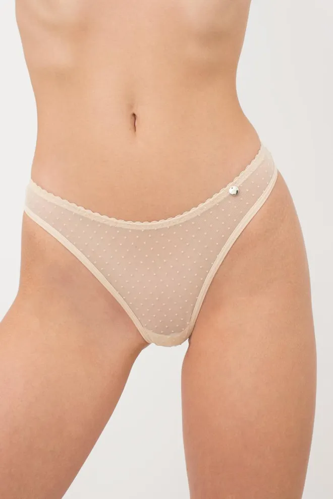 Прозрачные трусы стринги Cheril 2206/04 Giulia (beige)