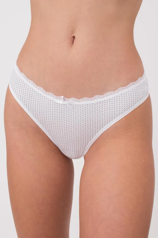 Женские трусы стринги Cotton print 2102/61 Giulia (white dots)