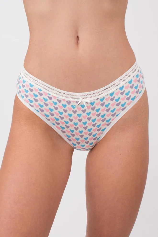Женские трусы слипы Cotton print 2301/06 Giulia (milk hearts)